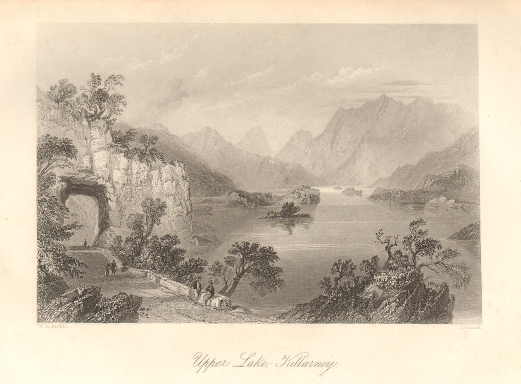 Upper Lake, Killarney. Ireland 1843 old antique vintage print picture